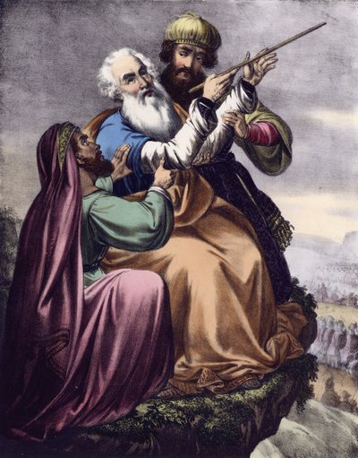 Mosè che prega per il successo di Israele contro gli Amaleciti da Siegfried Detler Bendixen